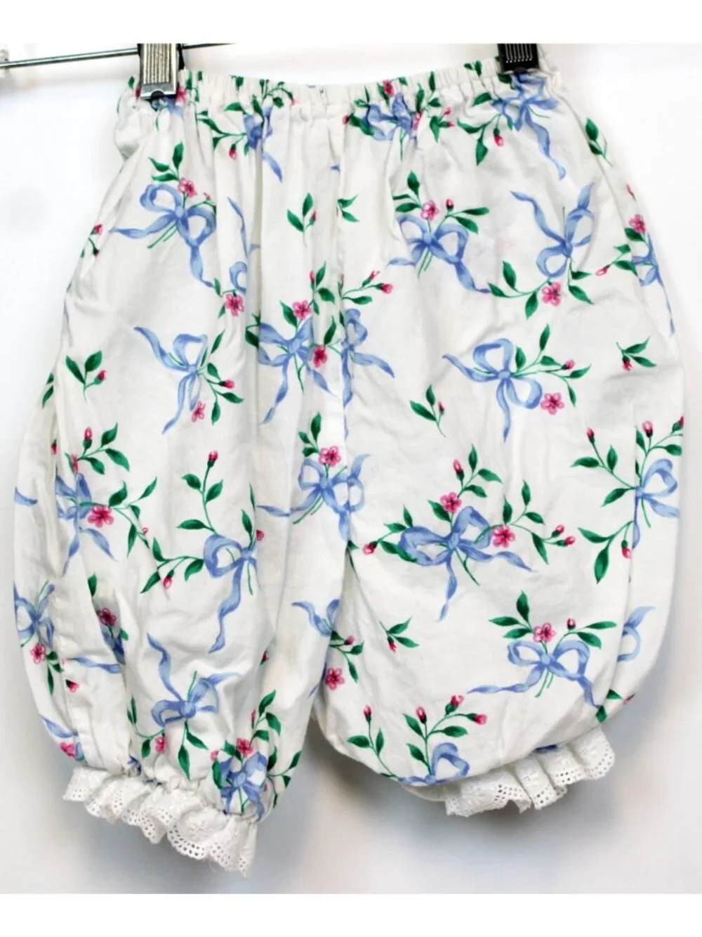 Simi Baby 2pc Dress Bloomer Diaper Cover sz 24m Floral Flowers Lace Trim Puff